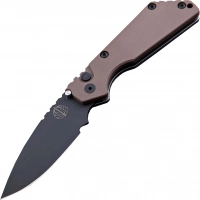 Автоматический складной нож Pro-Tech Pro-Strider SnG Auto, клинок черный, сталь 154CM, рукоять сталь/коричневый G10 купить в Тольятти