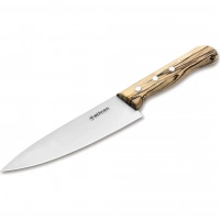 Кухонный шеф-нож Boker Tenera Chef’s Medium Ice Beech, 158 мм, сталь С75, рукоять белый бук купить в Тольятти