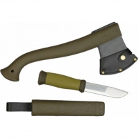 Набор Morakniv Outdoor Kit MG, нож Morakniv 2000 сталь Sandvik 12C27, цвет зеленый + топор купить в Тольятти