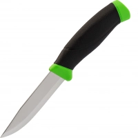 Нож с фиксированным лезвием Morakniv Companion Green, сталь Sandvik 12C27, рукоять пластик/резина, зеленый купить в Тольятти