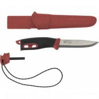 Нож с фиксированным лезвием Morakniv Companion Spark Black Red, сталь Sandvik 12C27, рукоять резина/пластик купить в Тольятти