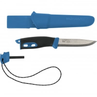 Нож с фиксированным лезвием Morakniv Companion Spark (S) Blue, сталь Sandvik 12C27, рукоять резина/пластик купить в Тольятти