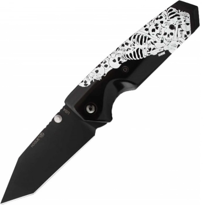 Складной нож Hogue EX-02 Tanto Skulls & Bones, сталь 154CM, рукоять ABS-пластик