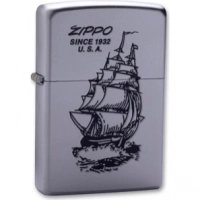 Зажигалка ZIPPO Boat-Zippo Satin Chrome, латунь с ник.-хром. покрыт., сереб., матовая, 36х56х12мм купить в Тольятти